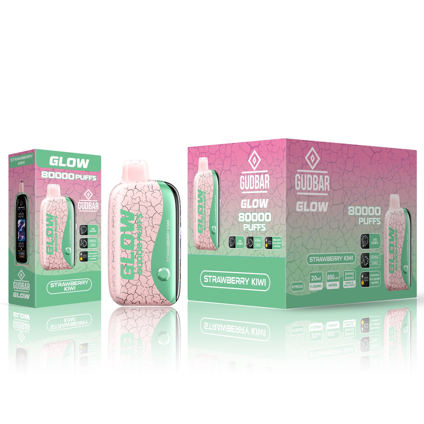 GudBar Glow 80000 – Strawberry Kiwi