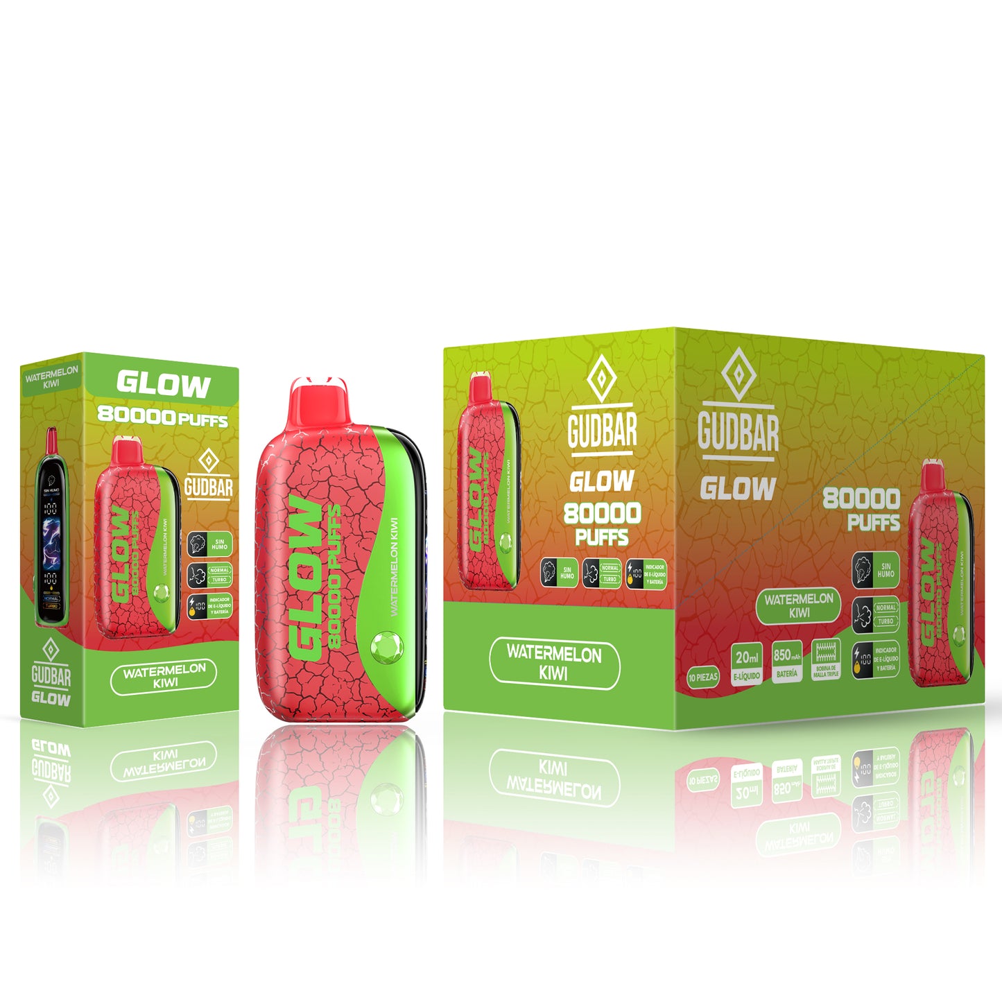 GudBar Glow 80000 – Watermelon Kiwi