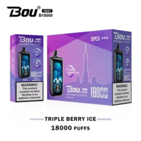 Vaper Desechable Bou VAST B1800 Triple Berry ice 0%NIC
