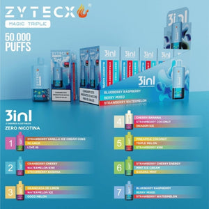 Caja Vaper Triple Sabor Zytecx 50000 10 Unidades