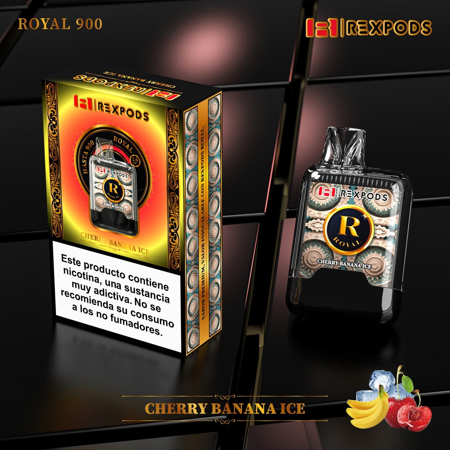 Vapers Desechable Rexpods Royal 900 Cherry Banana