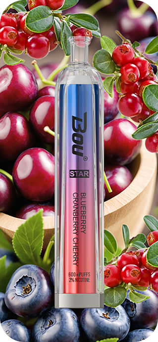 Vaper Desechable Bou Star 600 Puffs Blueberry Cramberry Cherry