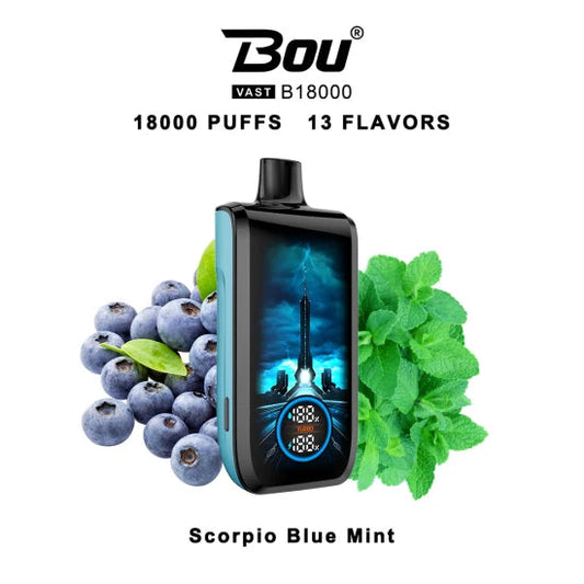 Vaper Desechable Bou VAST B1800 Scorpion Blue Mint 0%NIC