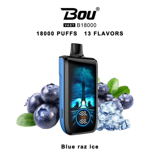 Vaper Desechable Bou Vast 18K Puff Blue Razz Ice 0%NIC