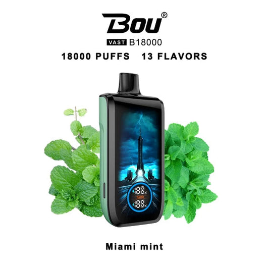 Vaper Desechable Bou VAST B1800 Miami Mints 0%NIC