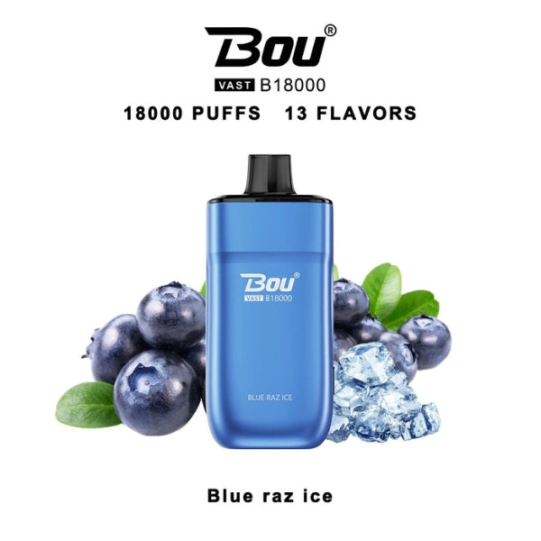 Vaper Desechable Bou Vast 18K Puff Blue Razz Ice 0%NIC