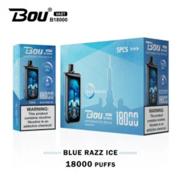 Vaper Desechable Bou Vast 18K Puff Blue Razz Ice 0%NIC