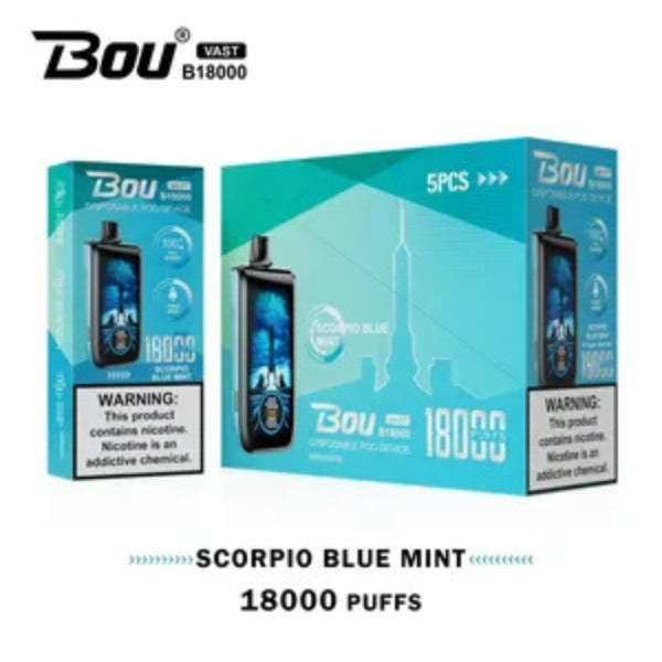 Vaper Desechable Bou VAST B1800 Scorpion Blue Mint 0%NIC