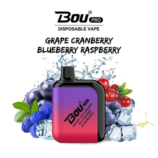 Bou Pro 7000 Grape Cranberry Blueberry Raspberry 0% NIC