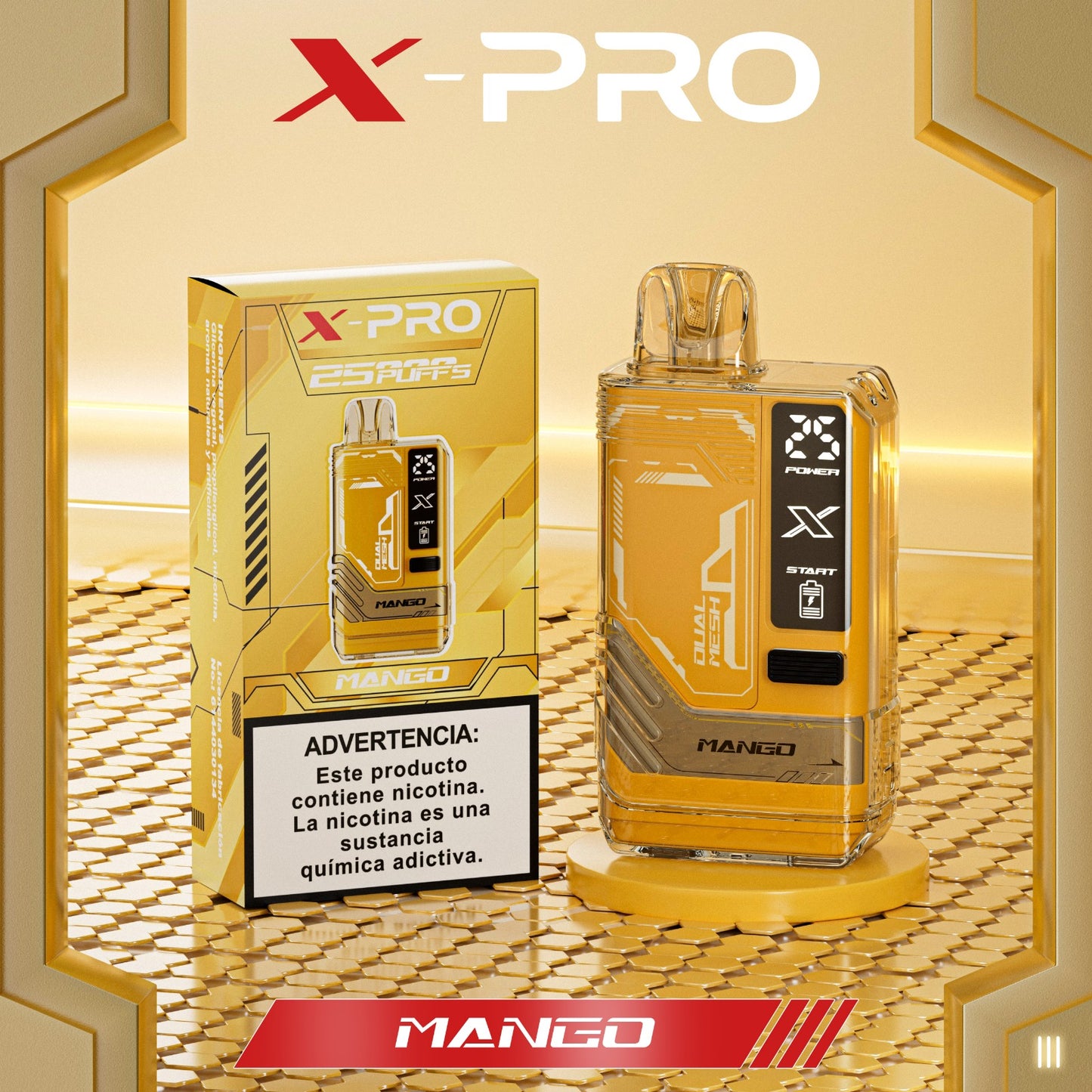 Vaper desechable X PRO 25000 PUFFS Mango Ice