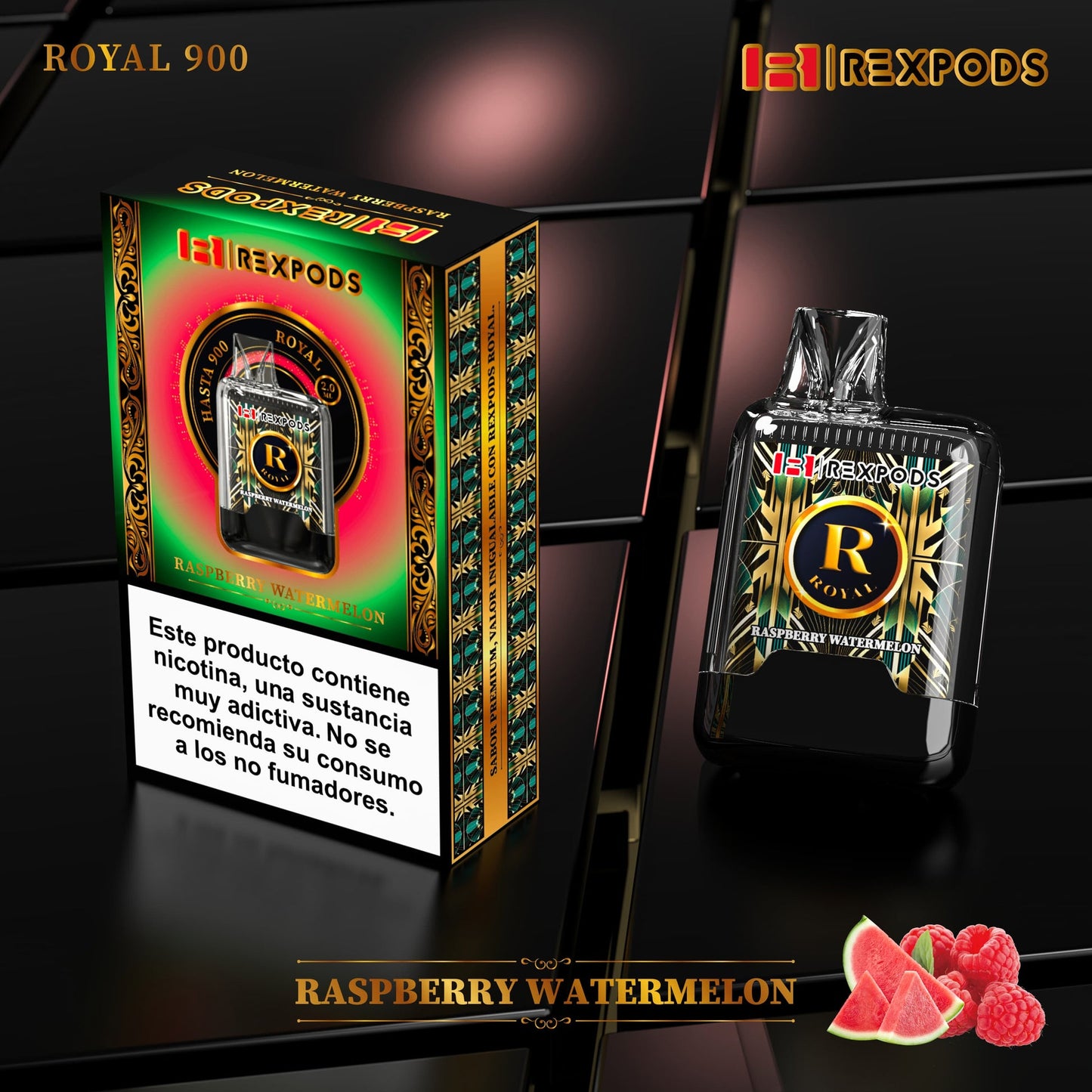 Vapers Desechable Rexpods Royal 900 Raspberry Watermelon