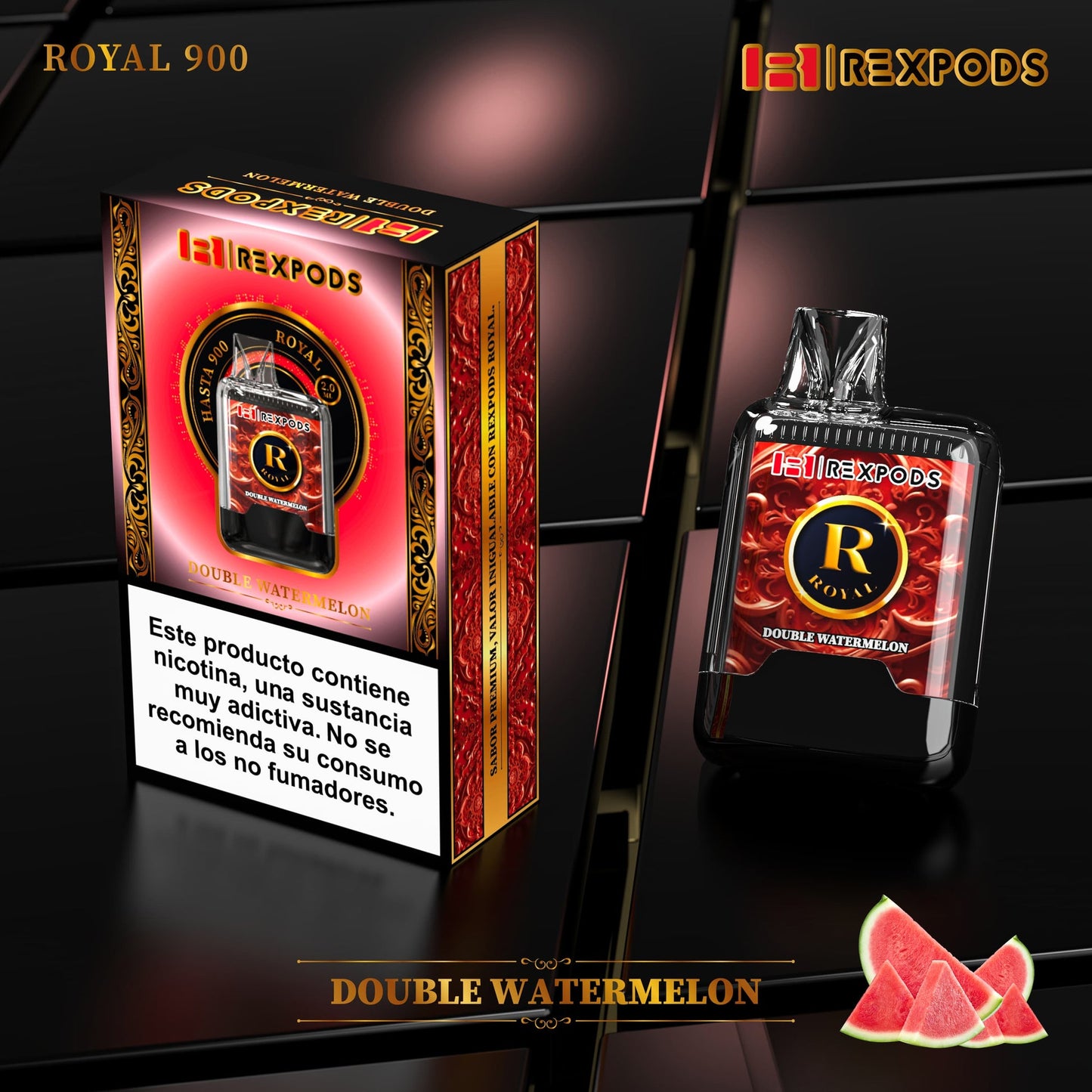 Vapers desechable Rexpod Royal 900 Double Watermelon