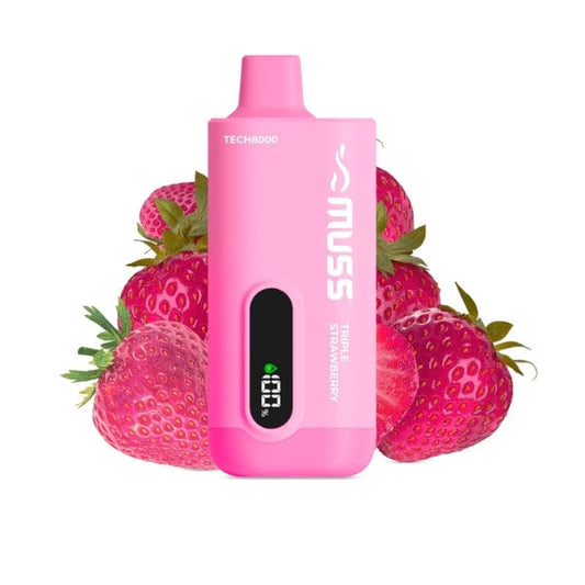 Vaper Desechable  Tech 8000 Puffs Triple Strawberry 0% Nic.