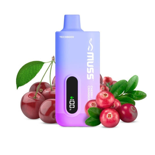 Vaper Desechable Muss Tech 8000 Puffs Cherry Cramberry 0% Nic.