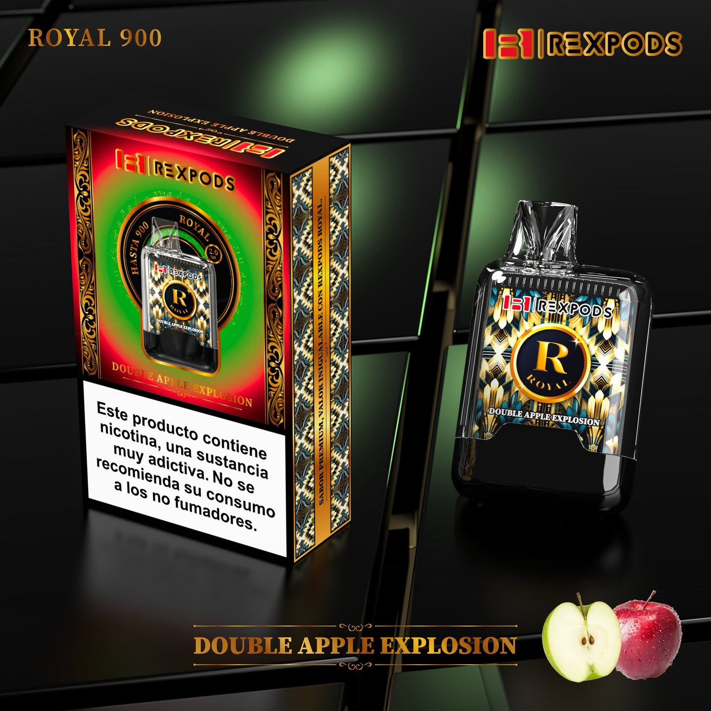 Vaper desechable Rexpods Royal 900 Doubble Apple Explosion