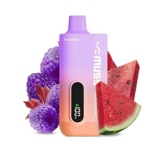 Vaper Desechable  Tech 8000 Puffs Raspberry Watermelon 0% Nic.