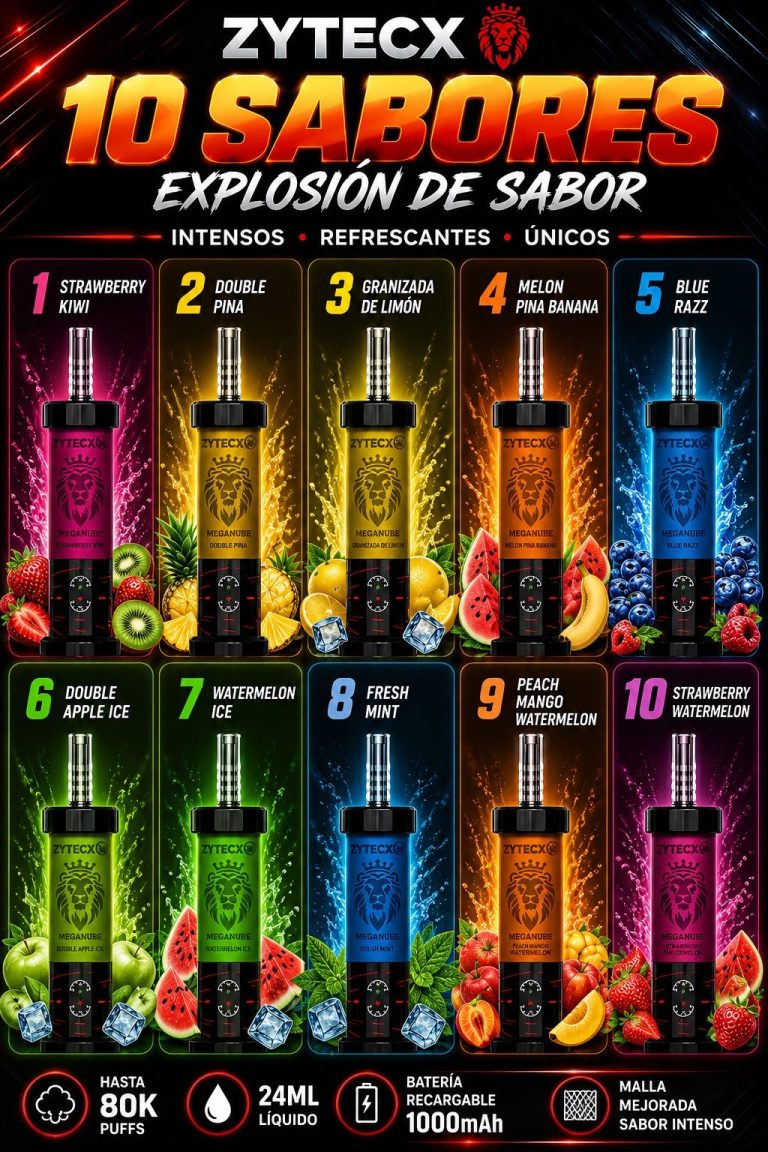 ZYTECX Mega Nube 80K Strawberry Kiwi estilo shisha