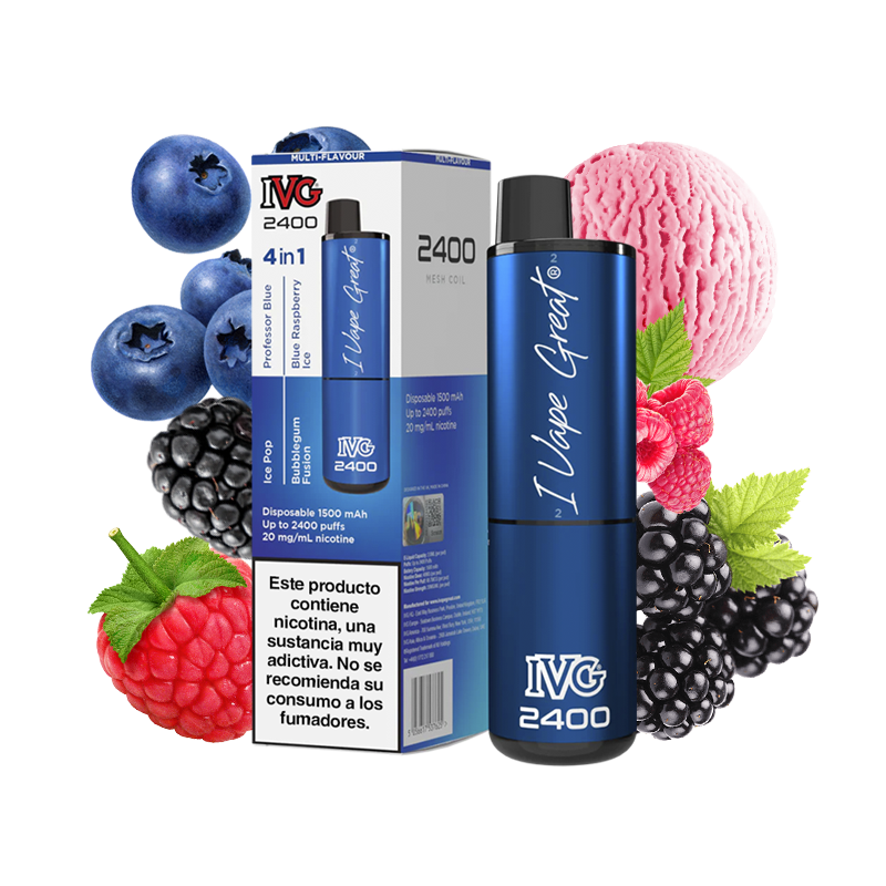 Vaper desechable IVG 2400 4 en 1 Blue Edition