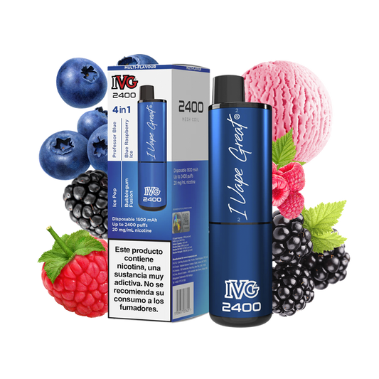 Vaper desechable IVG 2400 4 en 1 Blue Edition