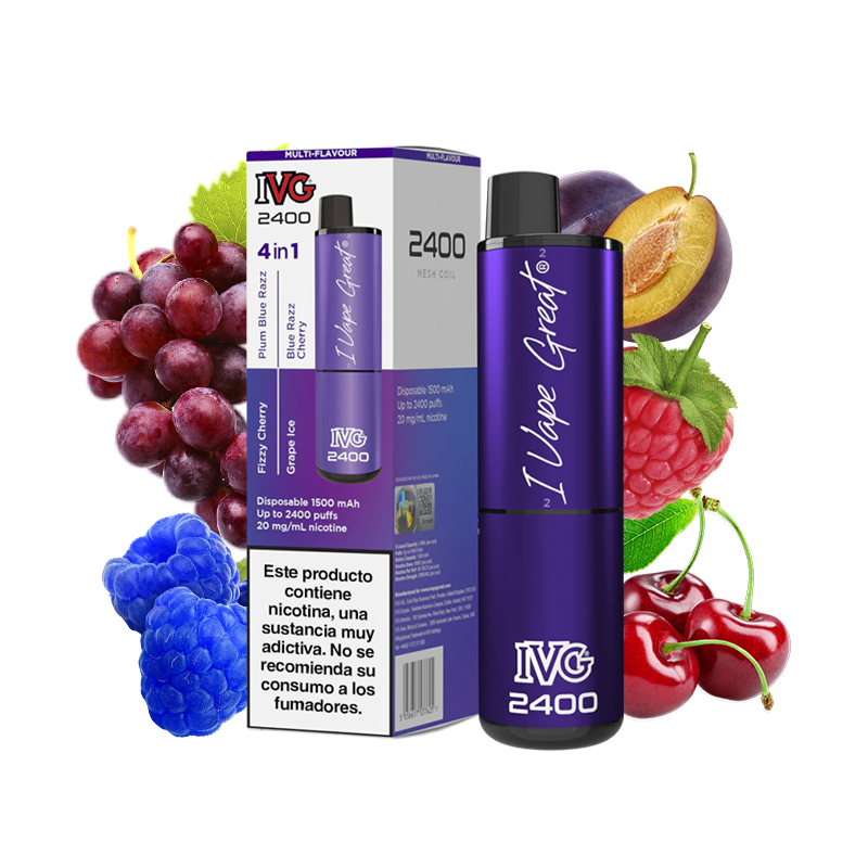 Vaper desechable IVG 2400 4 en 1 Purple Edition