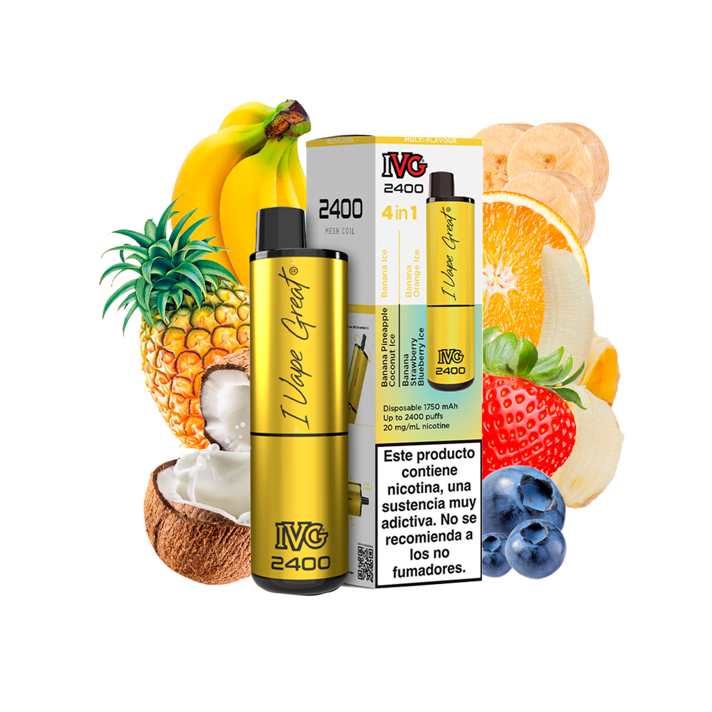 Pod desechable IVG 2400 4 en 1 Bannana Edition