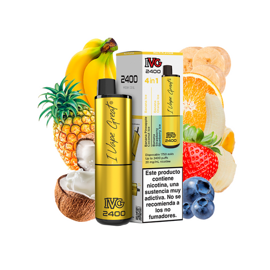 Pod desechable IVG 2400 4 en 1 Bannana Edition