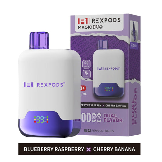 Rexpods 20k Blueberry Raspberry × Cherry Banana